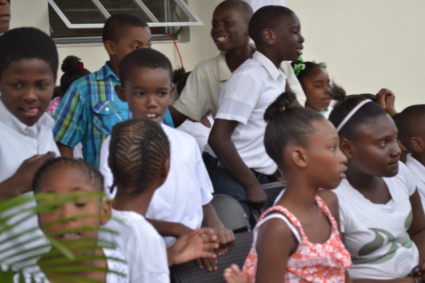 A gathering of children at Big Harvest